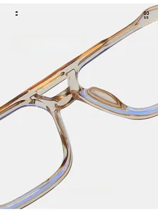 Detail of ergonomic TR90 nose pads for long-term comfort on pilot blue light glasses