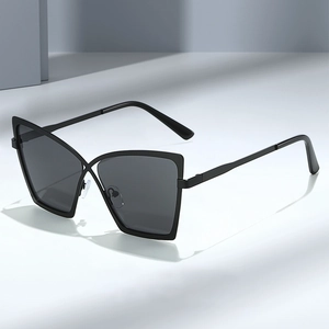 Lunettes De Soleil Papillon Œil De Chat Monture Métallique Vintage Protection UV400 Extérieur Mode Unisexe