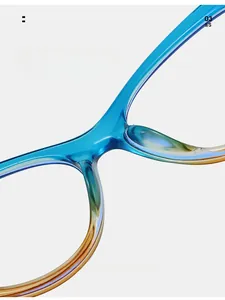 Gros plan sur les plaquettes de nez intégrées du cadre de lunettes avec dégradé