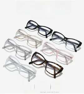 Cat eye glasses frames collection in multiple colors like tortoise and transparent pink