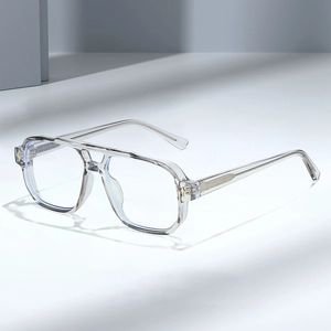 Retro Aviator Eyeglass Frames TR90 AC Anti Blue Light Double Bridge Vintage Fashion Optical Glasses For Unisex