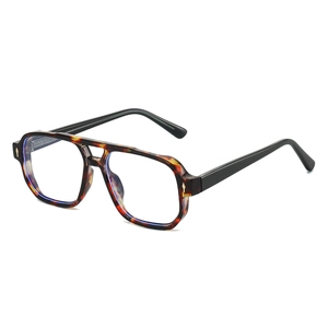 Retro pilot TR90 glasses frames with tortoiseshell finish and blue light blocking lenses