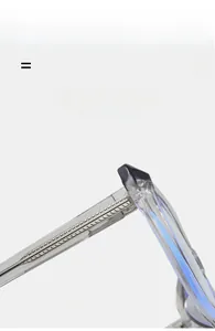 Macro detail of cat eye glasses temple showing reinforced metal core and elastic texture