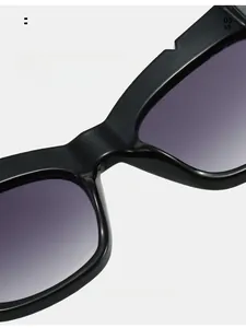 Close-up of integrated comfortable nose pads on black square frame sunglasses