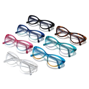 Lunettes œil de chat dégradées avec charnières à ressort en plusieurs couleurs anti-lumière