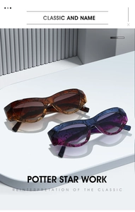 Gros plan sur des lunettes de soleil œil-de-chat rétro avec monture épaisse géométrique