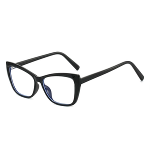 Classic black cat-eye anti-blue light glasses frame with stylish polished finish