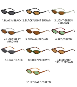 Collection of ten stylish cat-eye sunglasses in various colors and tinted lenses