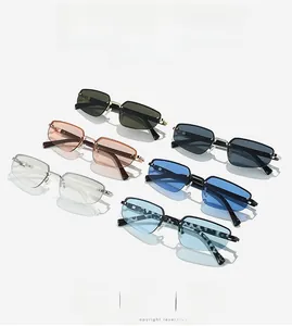 Sechs verschiedene Glasfarben von Halbrahmen-Sonnenbrillen für Outdoor-Mode und Stil
