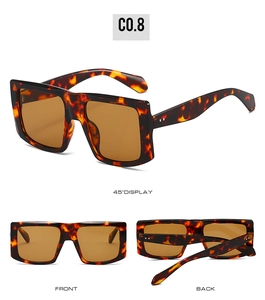 Three perspectives of tortoise shell square sunglasses with dark brown lenses and 45 degree view