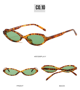 Detailed views of vintage tortoiseshell oval sunglasses with dark green lenses C0.10