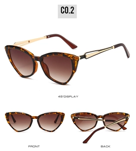 Detailed multi-angle views of cat eye tortoise sunglasses with gradient brown lenses