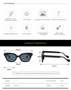 Spécifications de taille détaillées et fonctions de protection UV400 des lunettes de soleil