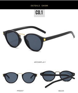 Detailed views of vintage round metal pilot sunglasses with gold bridge accents