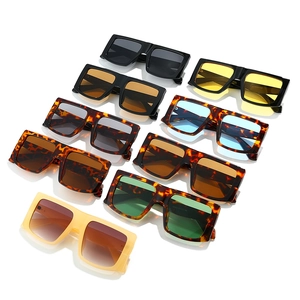 Modern oversized square sunglasses in nine assorted frame colors and gradient lenses