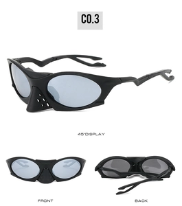 Polarized sports sunglasses C0.3 with breathable nose guard and wrap-around frame design