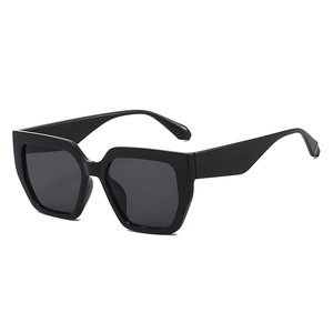 Classic large square black frame sunglasses with dark lenses for a minimalist modern look
