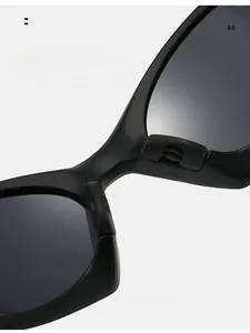Detail of integrated nose pads on matte black polarized sunglasses for comfort