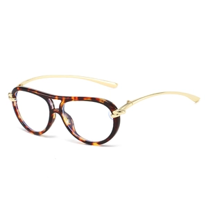 Classic aviator sunglasses with dark tortoiseshell frames and gold metal temples in 45-degree view