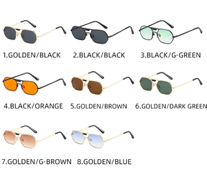 Multiple color options of vintage metal square sunglasses with gradient lenses in a grid