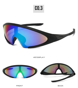 Détails de lunettes de soleil de sport polarisées avec monture noire mate pour extérieur