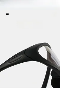 Detail of super elastic and lightweight matte black frames for cycling sunglasses