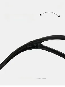 Detail shot of durable hinge structure on large frame cycling glasses with matte finish