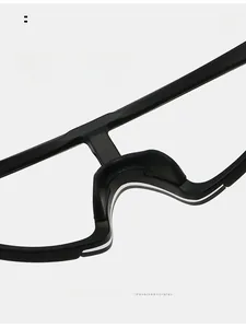 Close-up of matte black frame with integrated comfortable nose pads for cycling sunglasses