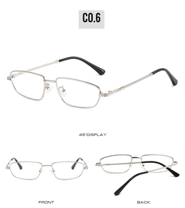 Detailed views of silver metal square sunglasses with textured spiral temples and ear pads