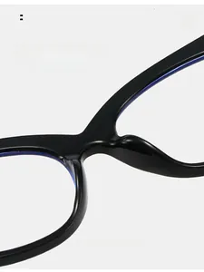Detail of comfortable integrated nose pads on black retro eyeglass frames