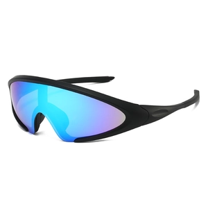 Lunettes de soleil de sport noires avec écran coloré et protection anti-UV vélo