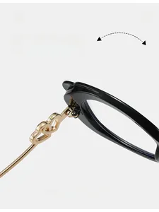Detail of durable texture hinge on stylish black and gold blue light glasses frame