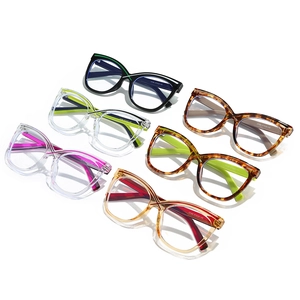 Cat-eye blue light blocking glasses in multiple colors with stylish large frames