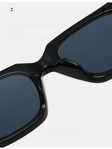 Detail of integrated comfortable nose pads on black thick frame fashion sunglasses