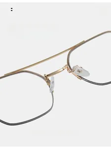 Detail view of comfortable anti-slip nose pads on lightweight irregular metal frames
