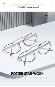 Detail of vintage teardrop metal frames in black-gold and black-silver color options