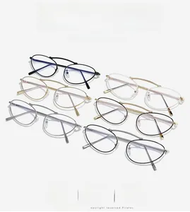 Collection of cat-eye metal glasses frames in gold, silver and rose gold finishes