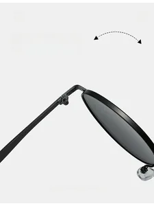Détail des charnières métalliques durables sur lunettes de soleil ovales vintage