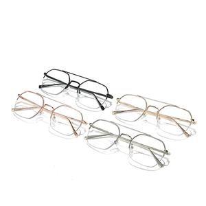 Ultralight double-bridge irregular metal frames in black, gold, rose gold, and silver