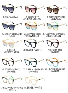 Collection of 14 oversized cat-eye sunglasses with detailed hollow metal temples