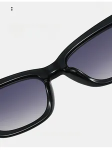 Detail of ergonomic integrated nose pads on black oversized fashion sunglasses