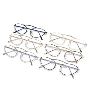 Cat eye blue light blocking glasses collection in diverse metallic color frames
