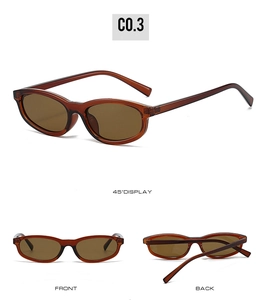 Detailed views of vintage oval sunglasses with amber frames from multiple angles