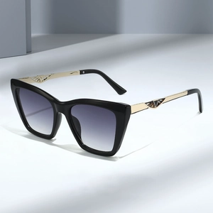 Cat Eye Sunglasses PC Frame AC Lens UV400 Protection Hollow Metal Temples Large Frame Fashion Outdoor For Women