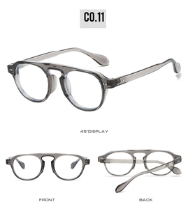 Kleine runde Retro-Sonnenbrille in Transparentgrau für Damen und Herren mit UV-Schutz