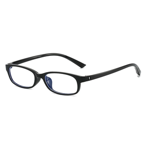 Elegante schwarze Blaulichtfilter-Brille mit leichtem rechteckigem Rahmen aus Harz