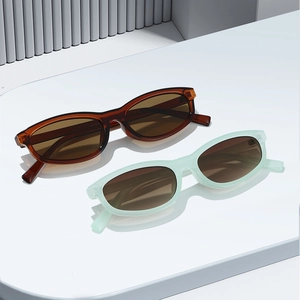 Retro rectangular sunglasses in tortoiseshell and translucent mint green frames for outdoor