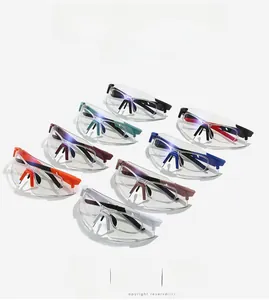 Matrix display of colorful outdoor sports goggles with large frames and wrap-around lenses
