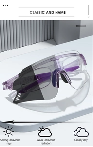 Detail showing photochromic cycling lenses color change under different UV light levels