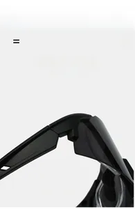 Detail view of lightweight and super elastic black aviator sports sunglasses hinge